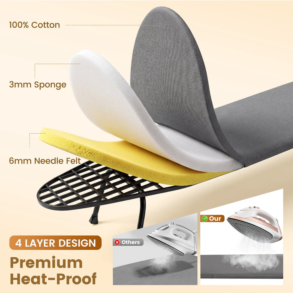 Doulami Tabletop Ironing Board,2-in-1 Foldable Small Iron Board with Iron Rest & Hanging Handle,Steel Frame